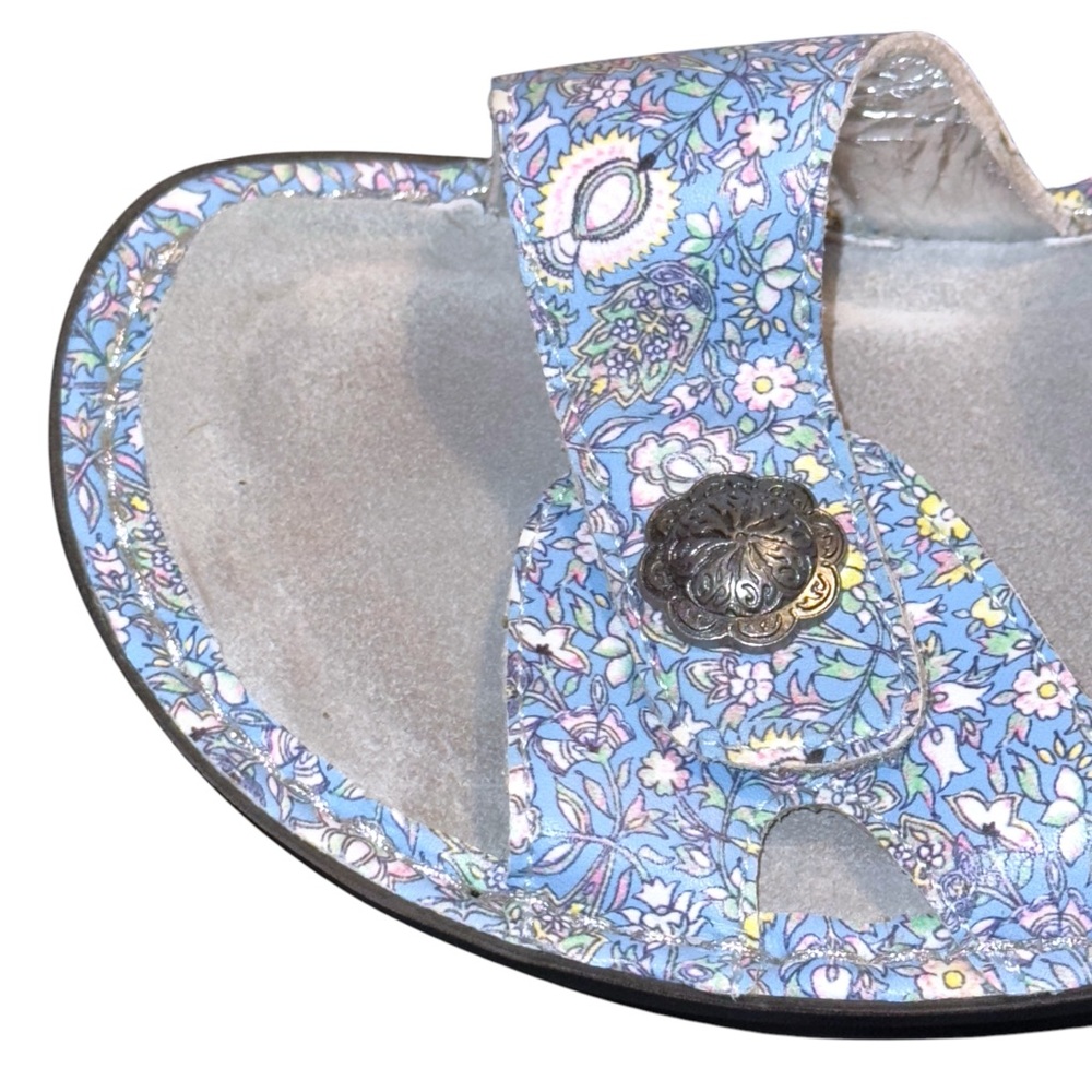 Alegria VIENNA Smooth Jazz Floral Wedge Leather Sandals Sz 38/US 8 VIE-7514 - Picture 5 of 6